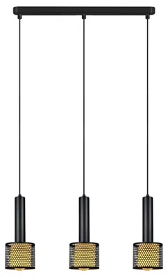 Produktbild von Hängeleuchte AMO, schwarz, 3xE27, 15W, Metall, Abmessungen: 150x50x12cm, IP20, Light Prestige