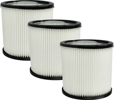 Produktbild von vhbw 3 Staubsaugerfilter kompatibel mit Scheppach NTS20, NTS16 Staubsauger - HEPA-Filter Schwarz Weiß