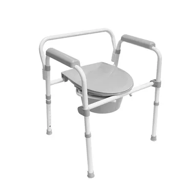 Produktbild von Faltbarer Dusch- und Toilettenstuhl, bis 150 kg belastbar, höhenverstellbar, 3-in-1 Design für mehr Komfort und Sicherheit