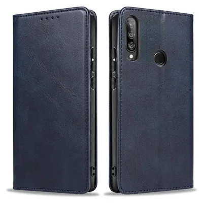 Produktbild von Handyhülle für Huawei P30 Lite Kunstleder Flip Cover Hülle Handytasche Case Kartenfach Farbe: Blau