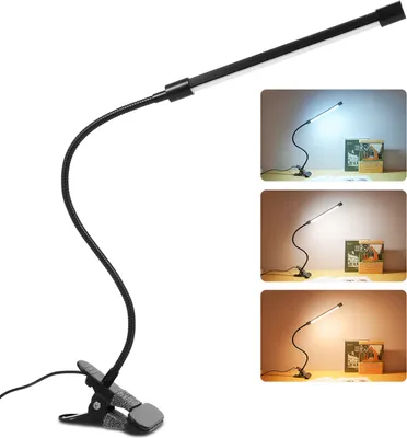 Produktbild von DC5V 10W 36 LED Klemm-Schreibtischlampe, Stromversorgung ueber USB / 3 Farbtemperaturwechsel / 10 Helligkeitsstufen einstellbar, dimmbar / Flexibles biegsames Schwanenhals-Design / Einstellbarer Beleuchtungswinkel fuer Wohnzimmer, Arbeitszimmer, Bibliothek, Buero, Studenten