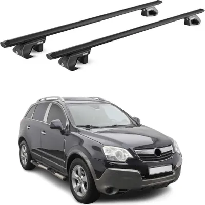 Image de Barres de toit transversales pour Opel Antara 2006-2015 Aluminium Noir 2x ABE