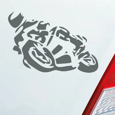 Produktbild von Auto Aufkleber Motorrad Mopped Car PKW 25x17 cm Grau Sticker Heckscheibenaufkleber