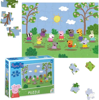 Produktbild von Peppa Pig Mit Freunden Puzzle 60 Teile Für Kinder