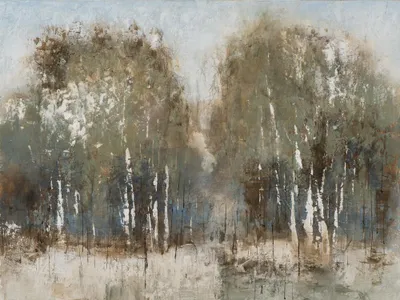 Produktbild von ArtUniverse Leinwandbild Abstrakter Birkenwald 90 x 120 cm