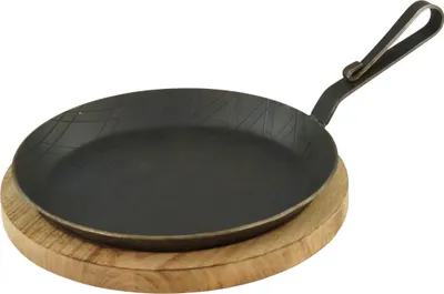 Immagine prodotto di Padella di servizio in ferro battuto con manico a gancio curvo Ø 24 cm 1 pezzo, compresa la lavagna
