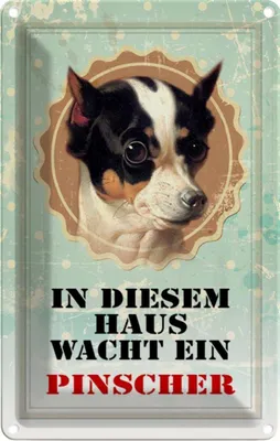 Produktbild von vianmo Blechschild 30x20 cm Hund in diesem Haus wacht Pinscher Tier Haustier