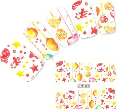 Produktbild von Tattoo Nail Art Nikolaus Weihnachten Weihnachtsbaum Aufkleber Nagel Sticker