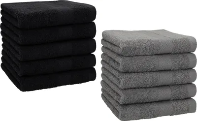 Produktbild von Betz 10 Stück Seiftücher 30x30 cm PREMIUM 100% Baumwolle  Farbe: anthrazit und schwarz