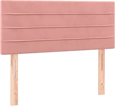Image de vidaXL Tête de lit rose 100x5x78/88 cm velours