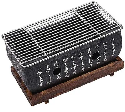 Productafbeelding van Tafelbarbecue Houtskool - Draagbare Mini Grill - 24 x 12,5 cm - Metaal - Voor Binnen En Buiten - Japanse Tafelgrill