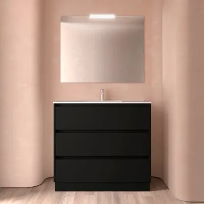 Obrázek produktu pro Salgar koupelnový nábytek NOJA 1000 3 zásuvky BLACK SATIN + umyvadlo
