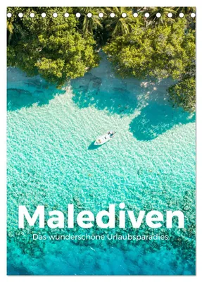 Produktbild von Malediven - Das wunderschöne Urlaubsparadies. (Tischkalender 2027 DIN A5 hoch), CALVENDO Monatskalender