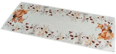Immagine prodotto di COCO runner da tavola con stampa di volpi e decorazione autunnale in poliestere 40 x 90 cm