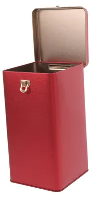 Productafbeelding van Metalen theedoos met deksel - Luchtdichte voorraadcontainer voor losse thee, koffie en kruiden - 19 x 10 x 10 cm