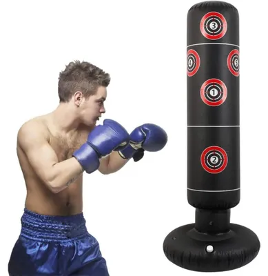 Obrázek produktu pro Boxovací vak – Samostatný – Nafukovací – Měkký – 155 cm – Vhodný pro použití v interiéru i exteriéru – Pro děti od 8 let