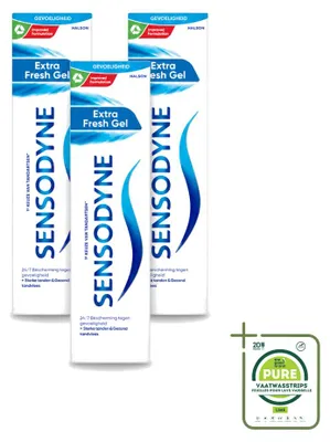 Produktbild von 3 x Sensodyne Extra Fresh Gel Tandpasta - 75 ml - Großpackung - 3 Stücke