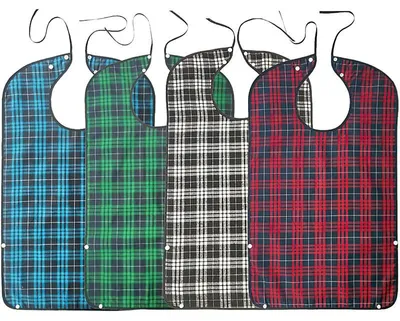 Produktbild von 4 Stück waschbare Lätzchen für Erwachsene mit Auffangschale – Wasserdicht, 78×45 cm – ideal für Männer, Frauen, Senioren und Menschen mit Behinderungen