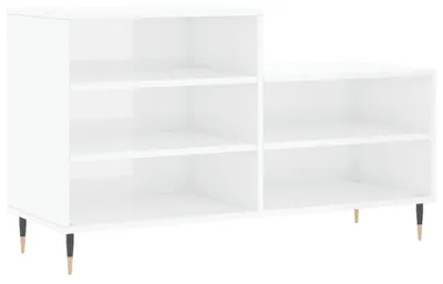 Image de Armoire à chaussures blanche brillante avec 5 compartiments