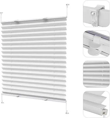Zdjęcie produktu dla Białe samoprzylepne osłony na rolety – chroniące przed światłem – nie wymagają wiercenia otworów – wymiary 70 x 90 cm
