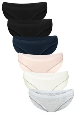 Produktbild von Fabio Farini - 6 Stück Damen Unterhose - Frauen Pantys aus Baumwolle im sportlich modischen Bikini-Style