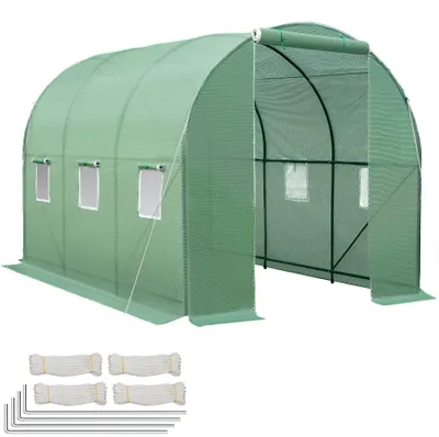 Produktbild von tectake® Foliengewächshaus 11,4 m³, in Tunnelform mit 6 Fenstern 343 x 200 x 200 cm