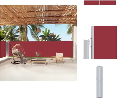 Produktbild von vidaXL Seitenmarkise Ausziehbar Rot 160x1000 cm -  Sonnenschirme & Sonnenschutze