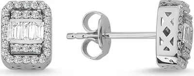 Immagine prodotto di orecchini baguette con diamante da 0,36 carati Oro bianco 14 carati