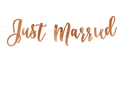 Produktbild von Banner Girlande Hochzeit, Motive:Just Married / rosegold