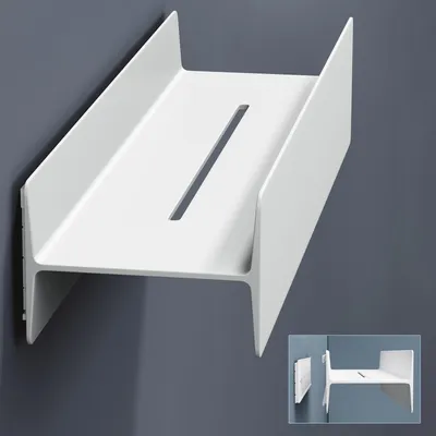 Produktbild von doporro Duschablage ohne Bohren mit Schrauben, 40 cm Badezimmer Organizer und Duschregal, Wandregal aus Aluminiumlegierung, Matt Weiß Reglo-03