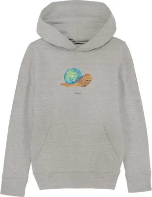 Produktbild von Mr. & Mrs. Panda Kinderpullover Schnecke Sir 12-14 Jahre (152/164) - Heather Grey - Geschenk, Weisheit, Lebenseinstellung, Kapuzenpulli, Schnecken, Lebenszeit, Sweatshirt