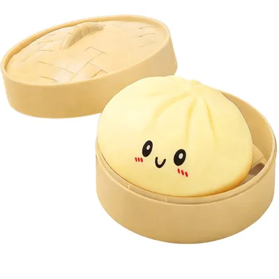 Produktbild von Hochwertiger, weicher Riesenknödel, Squishy Dumpling, Stressball, Anti-Stress-Fidget, TikTok-Fidget-Toy, Gelb