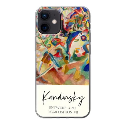Produktbild von MuchoWow® Handyhülle Schutzhülle Hülle für iPhone 12 Entwurf 3 zu komposition VII - Kandinsky - Alte Meister Silikon Softcase Handy Hülle - Schutzhülle