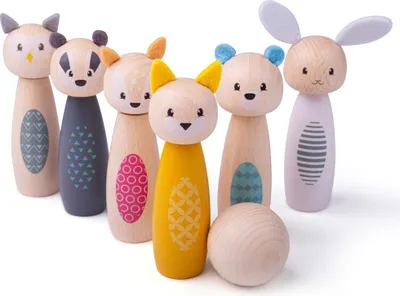 Produktbild von Bigjigs Toys Kegelspielzeug Waldtiere