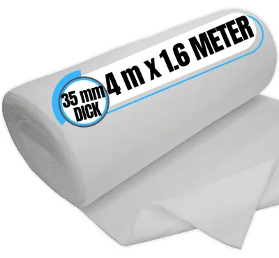 Produktbild von Filterrolle 6,4 m² – 4 m x 1,6 m (35 mm dick) – zuschneidbare Grobfiltermatte | Universal Filtermatte für Abluftfilter, Klima & Lüftungsanlagen