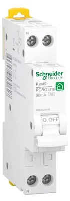 Obrázok produktu pre Schneider Electric vypínač FI/LS Resi9 1P+N, šírka 1TE (18 mm), 16 A, charakteristika B, 30 mA, typ A, 6 kA R9DX01616