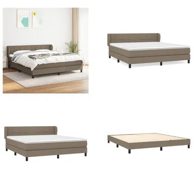 Produktbild von vidaXL Boxspringbett mit Matratze Taupe 160x200 cm Stoff - Boxspringbett - Boxspringbetten - Bett - Schlafzimmermöbel