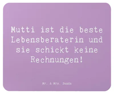Produktbild von Mr. & Mrs. Panda Mousepad Spruch Mama Ratschläge - Lavendeltraum - Geschenk, computer, Weihnachten, mausteppich, Mouse Pad, laptop mauspad, Liebe, Geburtstage, Mutter