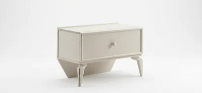 Immagine prodotto di Set per camera da letto elegante, in legno beige e metallo, composto da letto, armadio e comodino