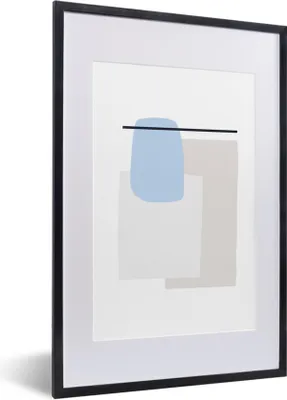 Produktbild von MuchoWow® Gerahmtes Poster Abstrakt - Geometrische Formen - Linienkunst 40x60 cm - Poster mit Schwarzem Bilderrahmen Wandposter Rahmen Foto Bilder - Poster in Rahmen