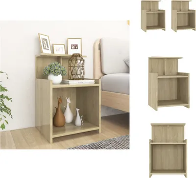 Image de vidaXL Tables de chevet 2 pièces chêne Sonoma 40x35x60 cm Bois composite - Tables de chevet