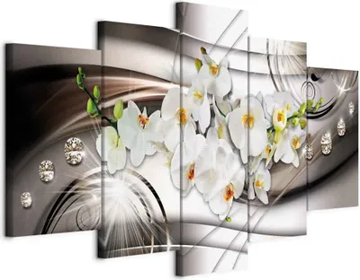 Zdjęcie produktu dla Obraz na włókninie - Orchidea z diamentami 100x50 cm Kwiaty b-A-0238-b-n