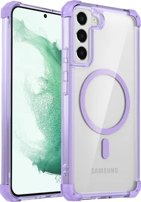 Immagine prodotto di Custodia magnetica per Samsung Galaxy S22 5G compatibile con MagSafe, antiurto, protezione militare trasparente Viola
