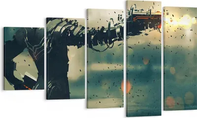 Produktbild von Bild auf Leinwand - Leinwandbild - Zukunft Waffe künstlerisch - 100x60cm - Wand Bild - Wanddeko - Leinwanddruck - Bilder - Kunstdruck - Wanddekoration - Leinwand bilder - Wandkunst - EG100x60-3196