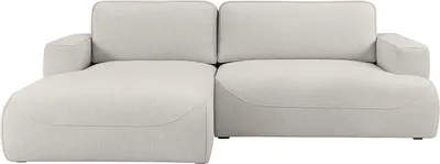 Produktbild von MEBLINI Schlafcouch mit Bettkasten - Ecksofa mit Schlaffunktion - Sofa mit Relaxfunktion und Kissen - Couch L-Form - Eckcouch - LUMIERE - 271x195x96cm - Links - Hellgrau Samt