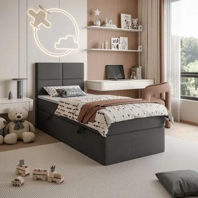 Obrázek produktu pro Kontinentální postel CROSS MINI s matrací a topperem, 80x200 Jasmine 96