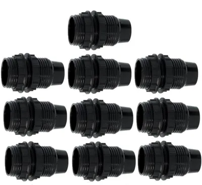 Produktbild von Lampenschirmfassung E14 schwarz mit 2 Ringen 10 Stück 60W ohne Leuchtmittel