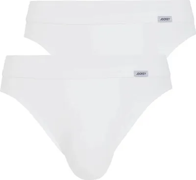 Produktbild von Jockey Herren Slips, 2er Pack - Luxury Baumwolle Brief, gasierte Baumwolle, einfarbig Weiß 2XL