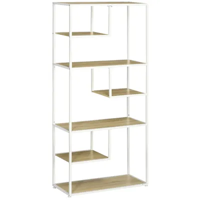 Image de HOMCOM Bibliothèque étagère de rangement à 7 niveaux cadre en acier style industriel pour salon chambre cuisine - 83 x 34 x 180 cm