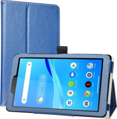 Image de Étui Pour Tablette Lenovo Tab M7 Gen 3 7"" CuirPolyuréthaneBleu Marine Avec Support Tb-7306F